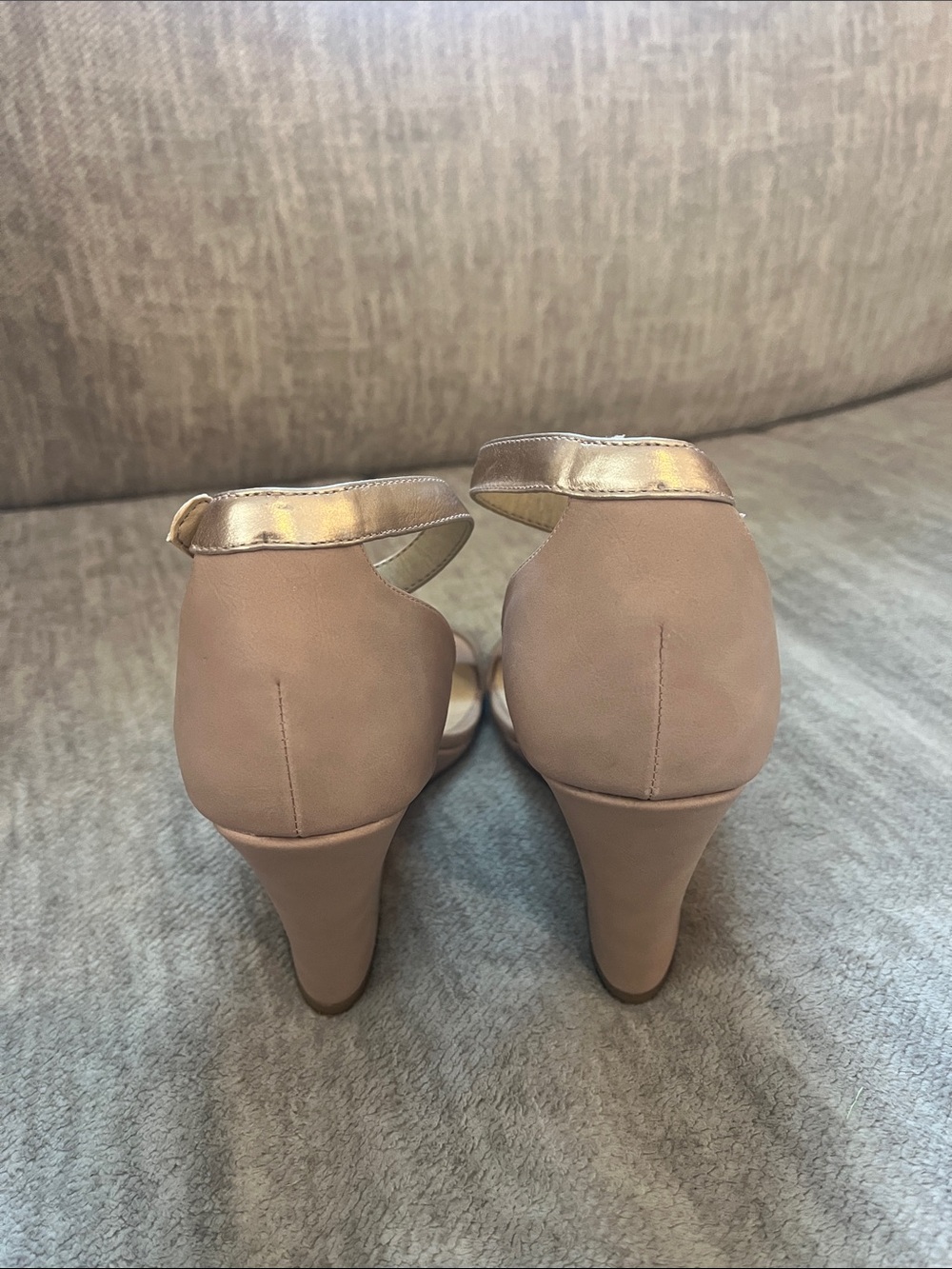 CL by Laundry Rose Gold Ankle-Strap Wedge Sandals - Picture 4 of 7